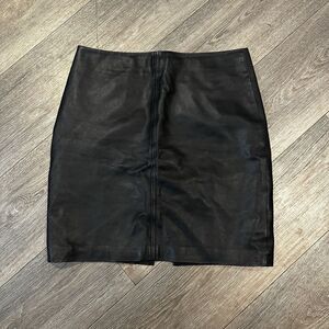 H&M Premium Quality Short Genuine Leather Skirt in Black Size EUR 42 US 12